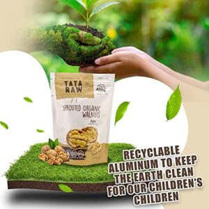 TATA RAW - Sprouted Organic Walnuts - PLAIN. Nothing added -1 lb. Soaked & Air dried SUPER QUALITY. Raw. Alive. Activated. Fresh