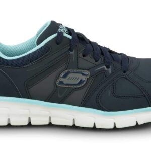 Skechers Work Jackie - Women's, Navy/Aqua, Aluminum Alloy Toe, EH, Athletic (9.0 M)