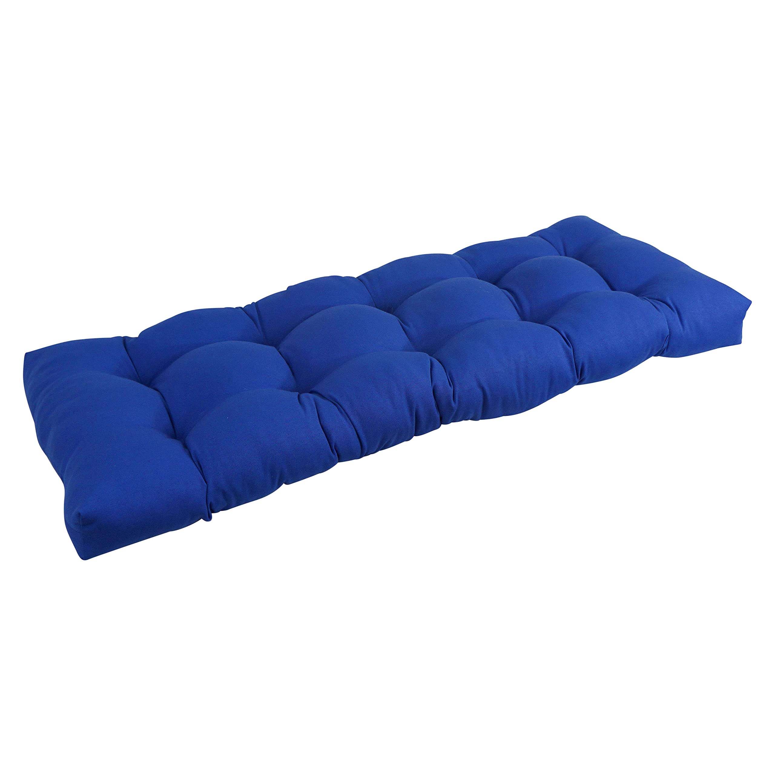 Blazing Needles Twill Tufted Bench Cushion, 46" x 19", Royal Blue