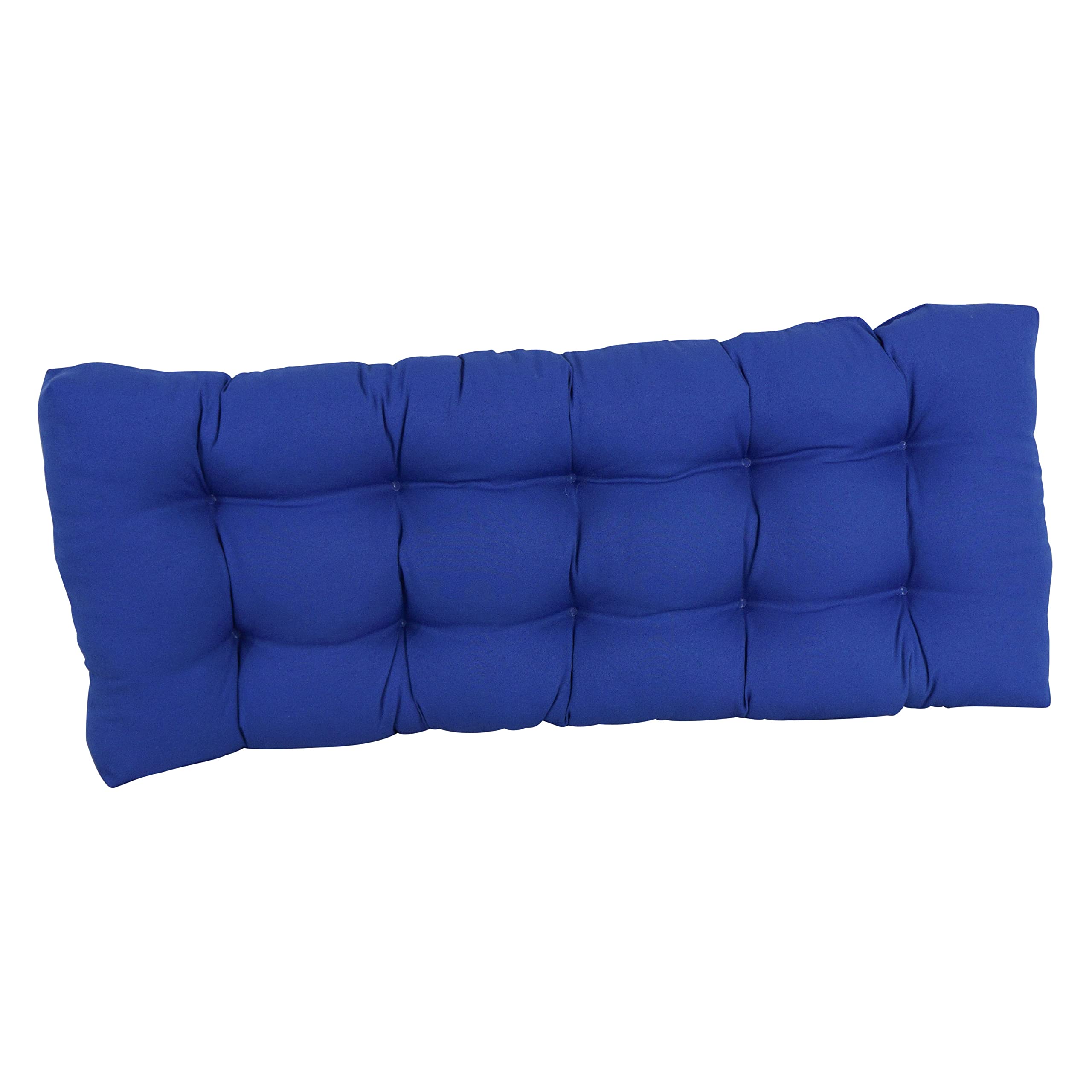 Blazing Needles Twill Tufted Bench Cushion, 46" x 19", Royal Blue