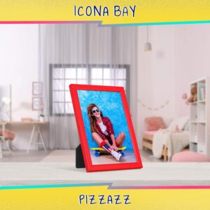 Icona Bay 5x7 Picture Frames (Red, 3 Pack), Colored Solid Wood Scandinavian Style Frames for Photo, Pizzazz Collection