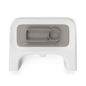 ezpz by stokke placemat for clikk tray, grey - perfectly fits stokke clikk high chair tray - helps prevent messy mealtimes - durable, convenient, dishwasher & microwave safe - 100% silicone