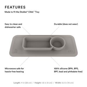 ezpz by Stokke Placemat for Clikk Tray, Grey - Perfectly Fits Stokke Clikk High Chair Tray - Helps Prevent Messy Mealtimes - Durable, Convenient, Dishwasher & Microwave Safe - 100% Silicone