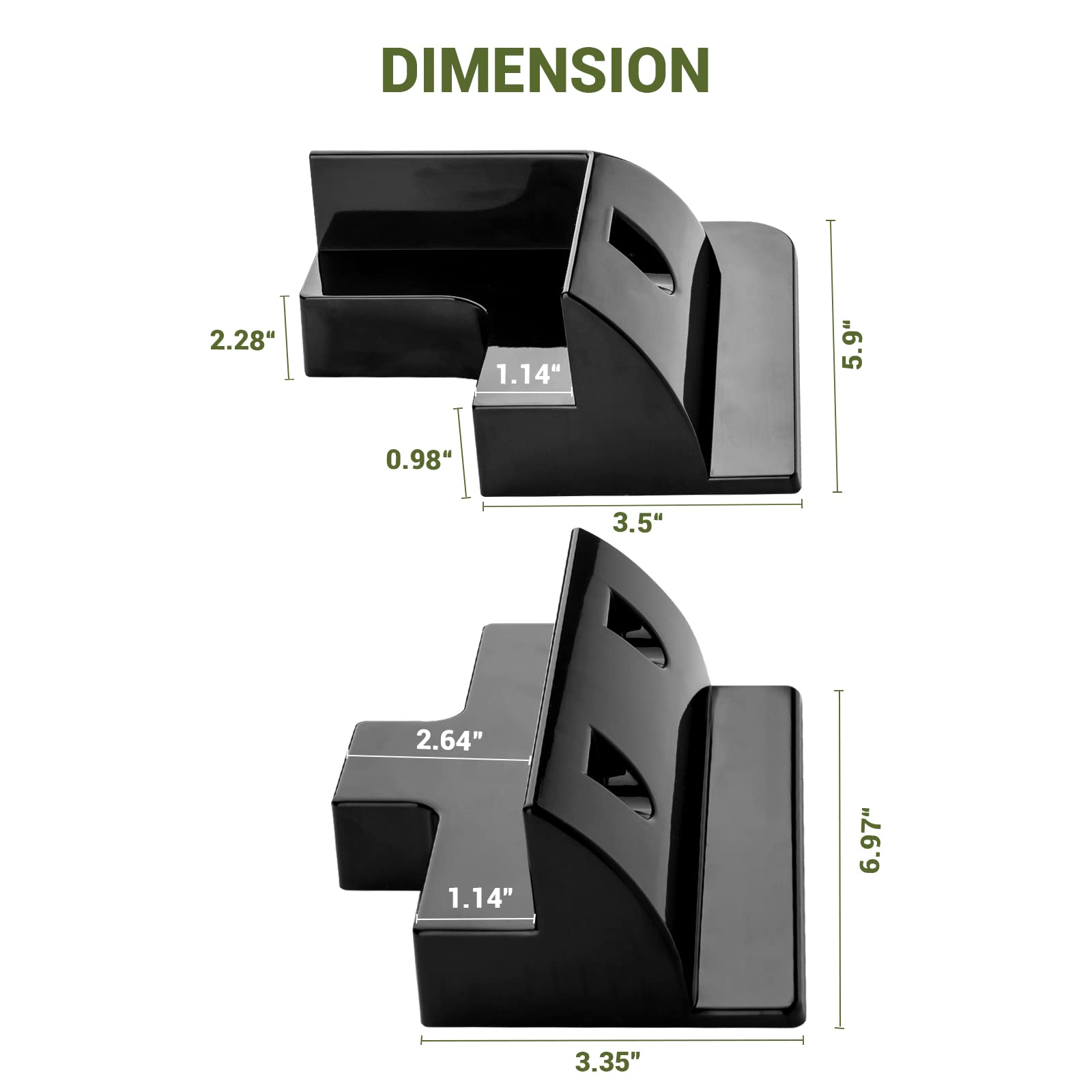 HQST ABS Plastic Corner Bracket Solar Panel Roof Drill-Free Mount for RV, Boats, Motorhomes,Buses