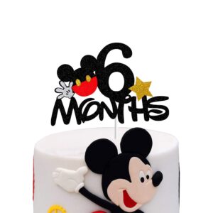 ayaoch mouse 6 months cake topper,mouse 1/2 half birthday party decorations, happy 6 months cake topper,pregnancy party cake decor.