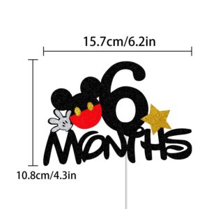 Ayaoch Mouse 6 Months Cake Topper,Mouse 1/2 Half Birthday Party Decorations, Happy 6 Months Cake Topper,Pregnancy Party Cake Decor.