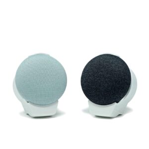 doqxD Outlet Wall Mount Holder for Google Home Mini 1st Generation: Google Home Mini Accessories - Fits Horizontal and Vertical Outlets - 2-Pack - Frost White