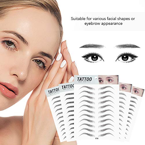 DKAF 2 Pcs 3D Hair-Like Authentic Eyebrows, Waterproof Imitation Ecological Natural Tattoo Eyebrow Stickers, Grooming Shaping Brow Shaper Makeup Eyebrow Transfer-E16