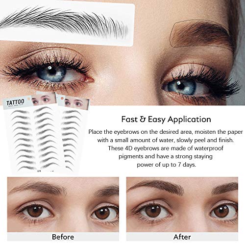 DKAF 2 Pcs 3D Hair-Like Authentic Eyebrows, Waterproof Imitation Ecological Natural Tattoo Eyebrow Stickers, Grooming Shaping Brow Shaper Makeup Eyebrow Transfer-E16