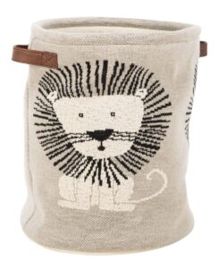 safavieh baby collection dandy lion grey and black cotton handles storage basket