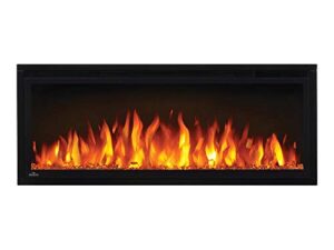 napoleon entice 42 - nefl42cfh - wall hanging electric fireplace, 42-in, black, glass front, glass crystal ember bed, 3 flame colors, remote included