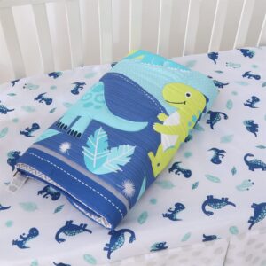 Wowelife Crib Bedding Set for Boys and Girls Blue, Premium 3-Piece Baby Bedding Set Dinosaurs, Nursery Crib Set, Breathable and Soft for Baby