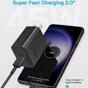 2 Pack USB C Charger for 45W Samsung Super Fast Charger with 6 FT Type C to C Fast Charging Cable Compatible with Glalaxy S23 Ultra/S23/S23+/S22 Ultra/S22+/S21, Galaxy Tab S8+