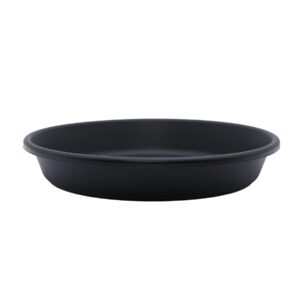 the hc companies 12 inch round plastic classic plant saucer - indoor outdoor plant trays for pots - 12.5"x12.5"x2.13" black