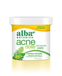 alba botanica acnedote anti-pimple pads, 60 count (packaging may vary)