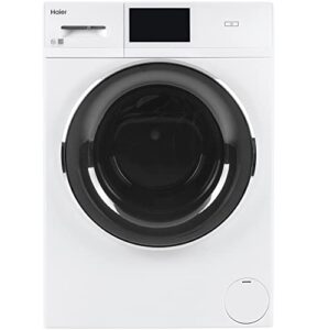 haier qfw150ssnww 24" frontload washer with 2.4 cu. ft. capacity 16 cycles electronic controls built-in wi-fi connect in white