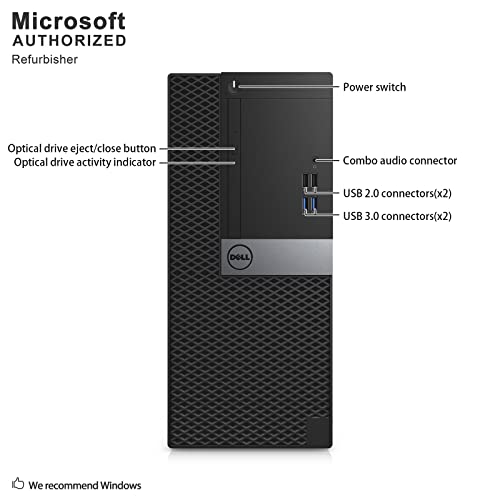 Dell OptiPlex 7040 Mini Tower PC, Intel Quad Core i7 6700-3.2 GHz,16GB DDR3L RAM, 256GB SSD, WiFi, Windows 10 Pro (Renewed)