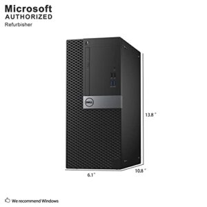 Dell OptiPlex 7040 Mini Tower PC, Intel Quad Core i7 6700-3.2 GHz,16GB DDR3L RAM, 256GB SSD, WiFi, Windows 10 Pro (Renewed)