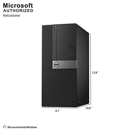 Dell OptiPlex 7040 Mini Tower PC, Intel Quad Core i7 6700-3.2 GHz,16GB DDR3L RAM, 256GB SSD, WiFi, Windows 10 Pro (Renewed)