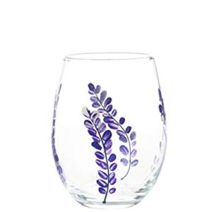 Lavender Flower Stemless Wine Glass - Perfect Mother's Day Gift - Birthday Gift for Mom, Sister, Friends - Spring Wine Glass Purple Lavender Flower