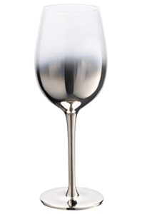 vikko décor silver ombre white wine glasses | thin, handblown glass – tall, elegant stem – dishwasher safe – 17.5 ounce cup – great gift idea – set of 12 wine glasses