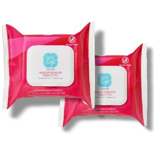 Simply Soft Makeup Remover Wipes, Premium Facial Cleansing Towelettes, Fragrance-Free, Hypoallergenic, pH Balanced, 25 ct. (2 Flip-top Packs)
