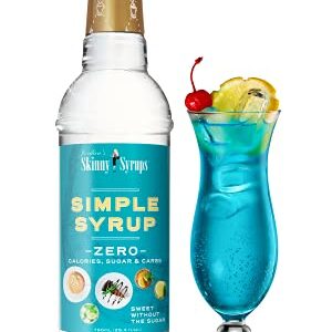 Jordan's Skinny Syrups Sugar Free Simple Syrup - 0 Calories 0 Sugar 0 Carbs - Gluten Free, Keto Friendly, Made in the USA