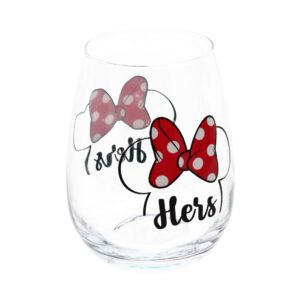 Disney Mickey & Minnie His and Hers Outline Stemless Glass, Set of 2