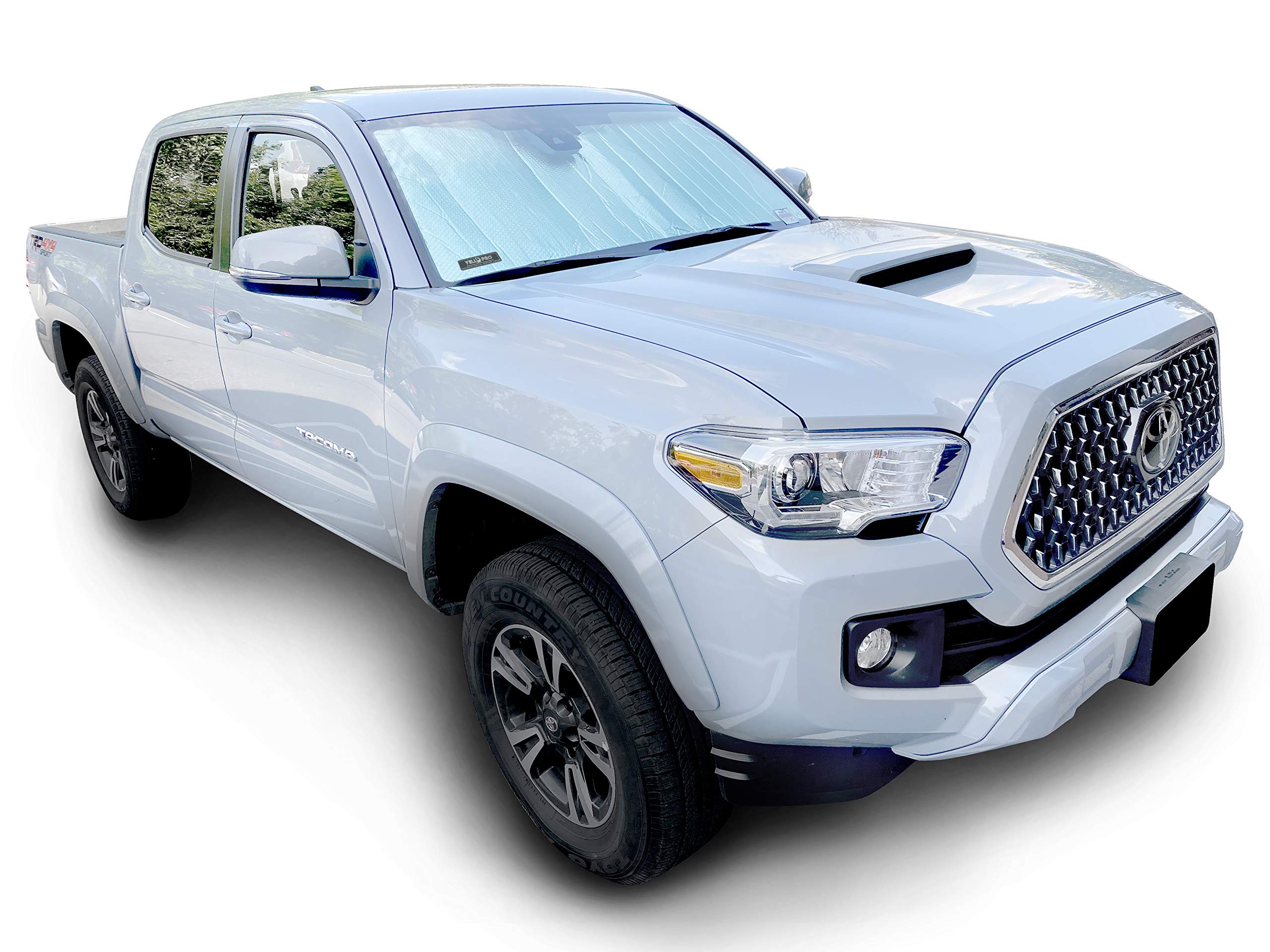 YelloPro Custom Fit Reflective Windshield Sunshade for 2016 2017 2018 2019 2020 2021 2022 2023 Toyota Tacoma, TRD Off-Road, SR, SR5, TRD Sport, TRD Pro, Limited 2Dr 4Dr Pickup, UV Reflector