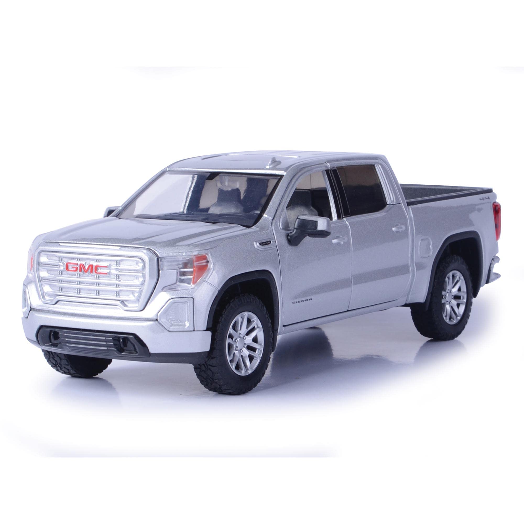 Motormax Model Compatible with GMC Sierra 1500 SLT Crew CAB 2019 Silver 1:27 DIECAST MTM79361S