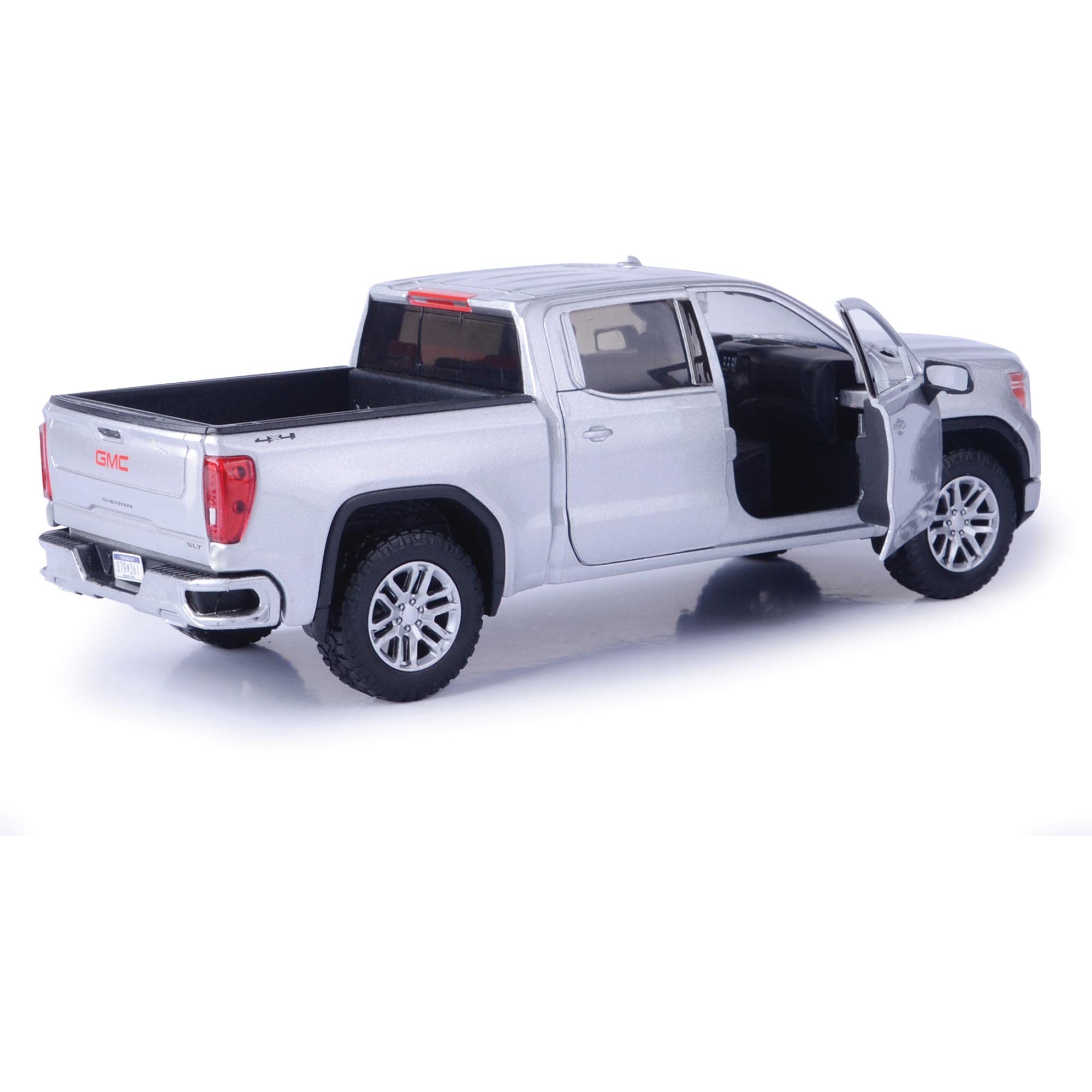 Motormax Model Compatible with GMC Sierra 1500 SLT Crew CAB 2019 Silver 1:27 DIECAST MTM79361S