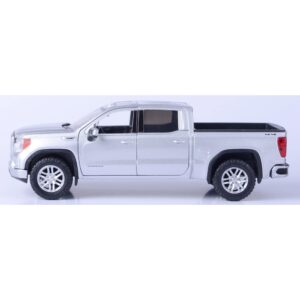 Motormax Model Compatible with GMC Sierra 1500 SLT Crew CAB 2019 Silver 1:27 DIECAST MTM79361S