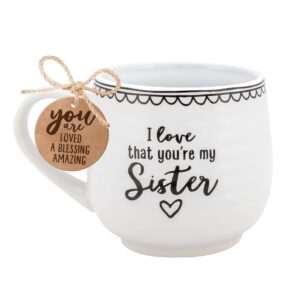 lighthouse christian products you're my sister doodles classic white 16 ounces glossy ceramic coffee mug