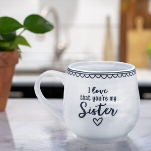 Lighthouse Christian Products You're My Sister Doodles Classic White 16 ounces Glossy Ceramic Coffee Mug