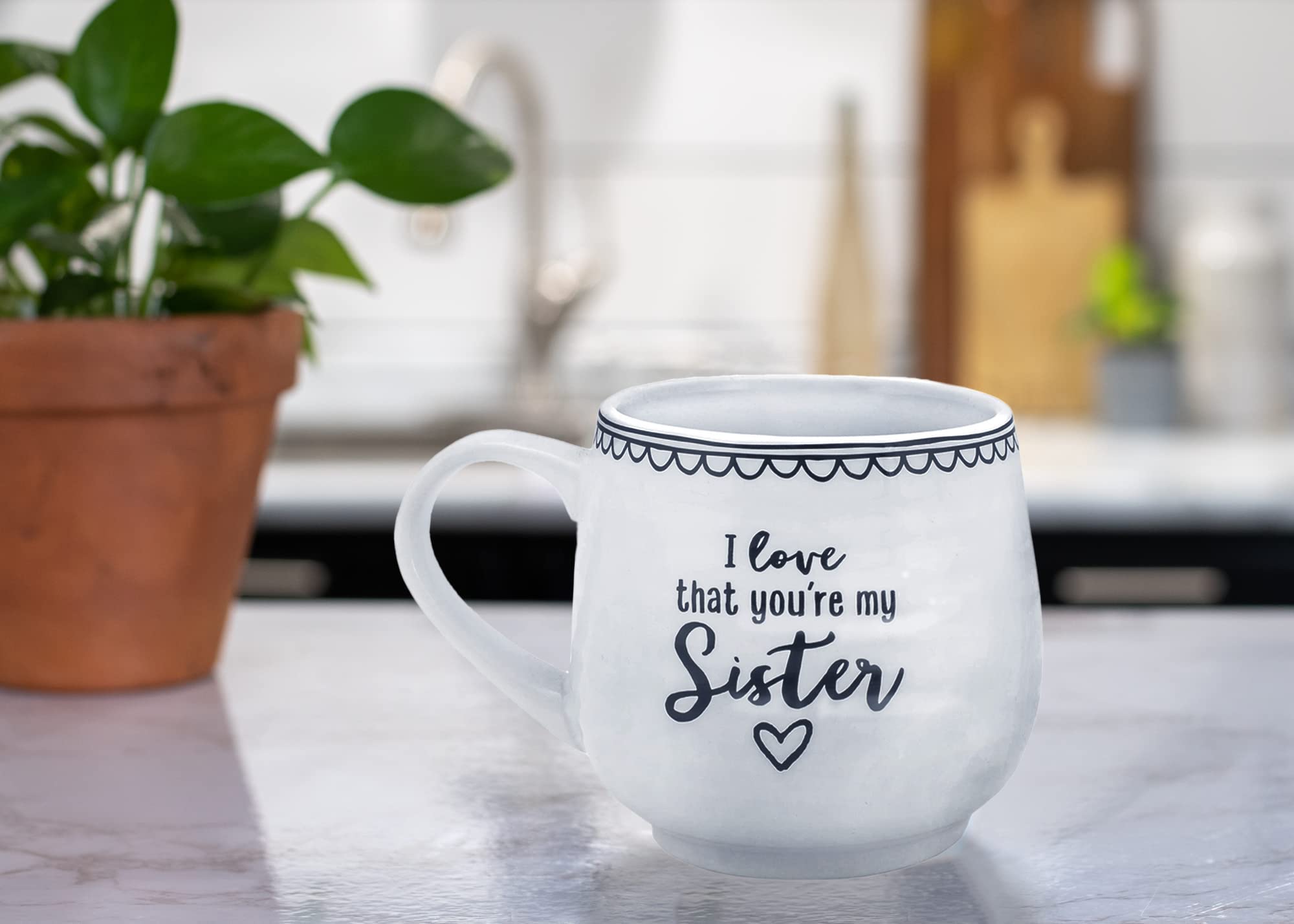 Lighthouse Christian Products You're My Sister Doodles Classic White 16 ounces Glossy Ceramic Coffee Mug