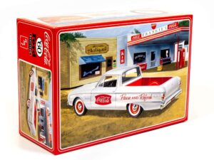 amt 1960 ford ranchero w/coke chest (coca-cola) 2t 1/25th scale model kit, white (amt1189m)