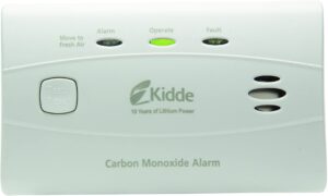 kidde carbon monoxide detector with 10-year battery, 3 leds, replacement indicator, test-reset button