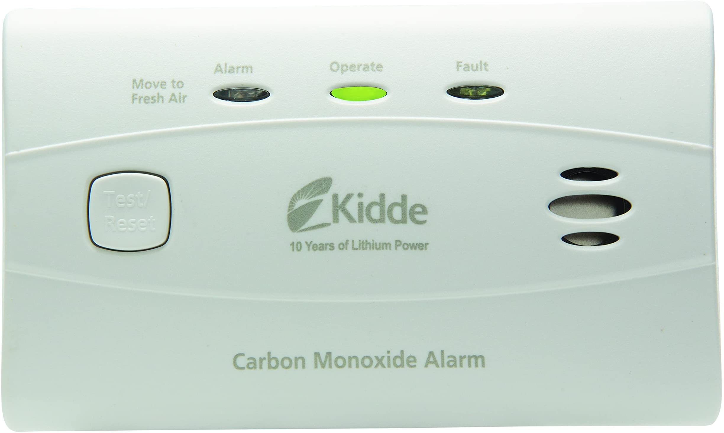 Kidde Carbon Monoxide Detector with 10-Year Battery, 3 LEDs, Replacement Indicator, Test-Reset Button