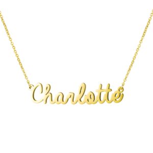 yiyang personalized name necklace customize 18k gold plated stainless steel jewelry birthday gift for girls