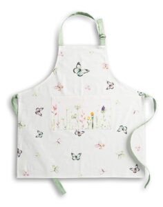 maison d' hermine botanical fresh bundle set 100% cotton apron (27.50" by 31.50") set of 3 kitchen towels (20" by 27.5") and oven mitt (7.5" by 13")/pot holder (8" by 8")