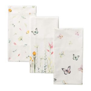 Maison d' Hermine Botanical Fresh Bundle Set 100% Cotton Apron (27.50" by 31.50") Set of 3 Kitchen Towels (20" by 27.5") and Oven Mitt (7.5" by 13")/Pot Holder (8" by 8")