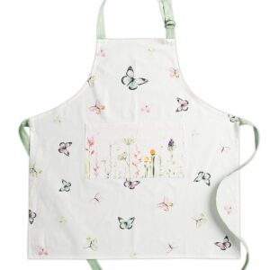 Maison d' Hermine Botanical Fresh Bundle Set 100% Cotton Apron (27.50" by 31.50") Set of 3 Kitchen Towels (20" by 27.5") and Oven Mitt (7.5" by 13")/Pot Holder (8" by 8")