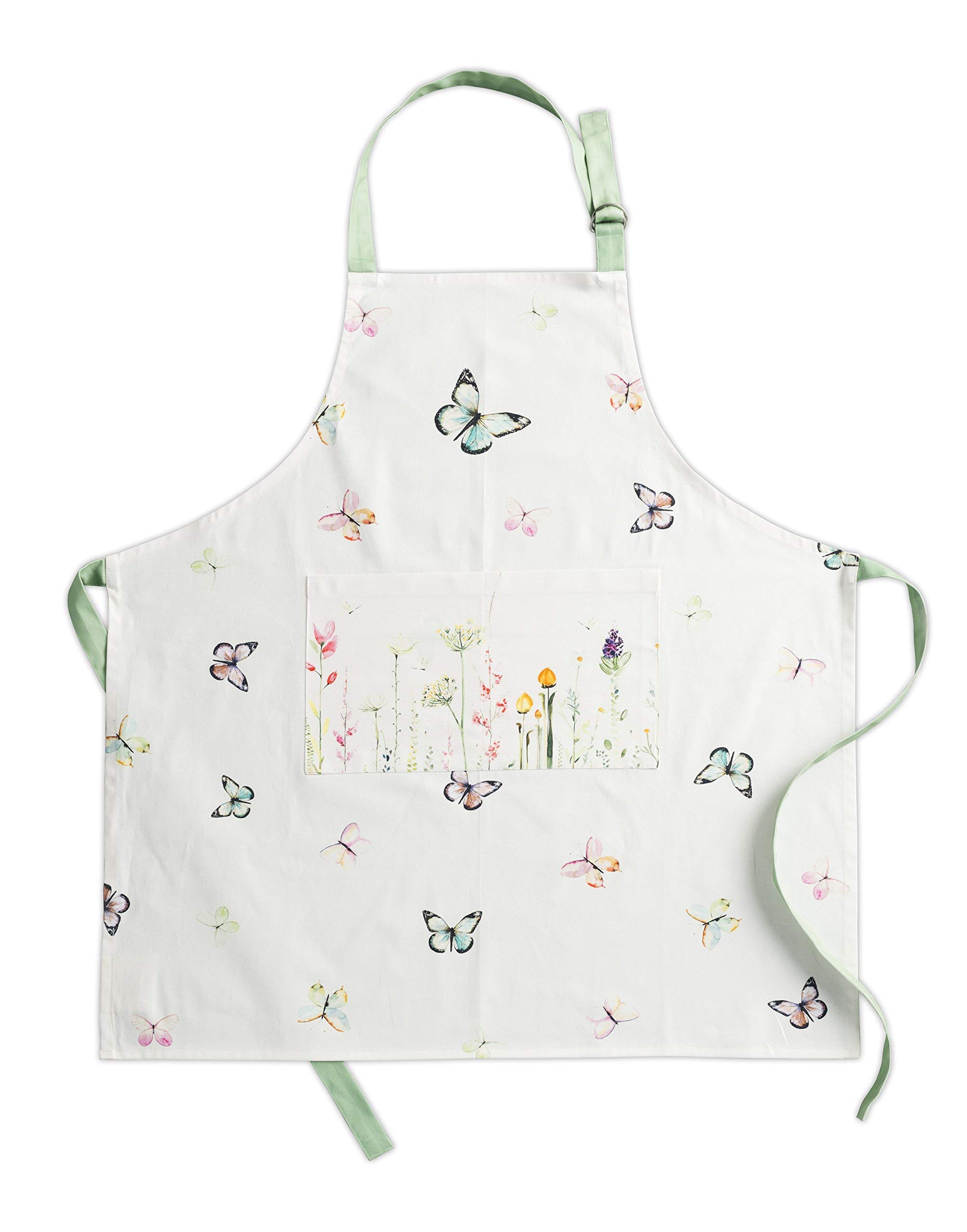 Maison d' Hermine Botanical Fresh Bundle Set 100% Cotton Apron (27.50" by 31.50") Set of 3 Kitchen Towels (20" by 27.5") and Oven Mitt (7.5" by 13")/Pot Holder (8" by 8")