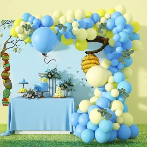 soonlyn blue party latex balloons 10ft baby blue and yellow balloons garland arch kit for baby shower boy birthday decorations 18 in 10 in 5 in