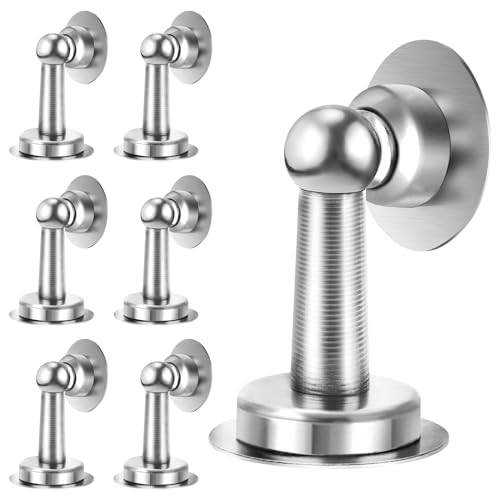 COCIVIVRE Door Stopper 6 Pack, Magnetic Door Stop Stainless Steel, with Double-Sided Adhesive Tape for Wall and Floor Mounting Hold Your Door Open