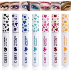 7 colors colorful mascara rainbow colorful waterproof mascara 3d fiber lash mascara volume eye lash