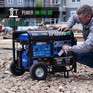 DuroMax XP10000HX Dual Fuel Portable Generator-10000 Watt Gas or Propane Powered Electric Start w/CO Alert, 50 State Approved, Blue