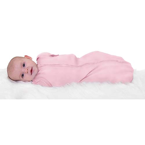 Aden + Anais Essentials Easy Snug Swaddle, Transitions to Arms-Free Wearable Sleeping Bag, Newborn, 0-3 Months, Twinkling Stars, Pink, 2 Pack