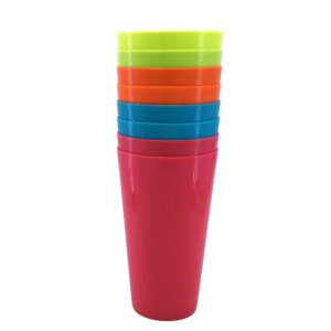 35-Ounce Plastic Tumblers Large Cups Set of 8 in 4 Colors Dishwasher Safe BPA Free Drinking Glasses