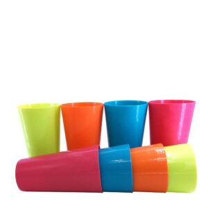 35-Ounce Plastic Tumblers Large Cups Set of 8 in 4 Colors Dishwasher Safe BPA Free Drinking Glasses